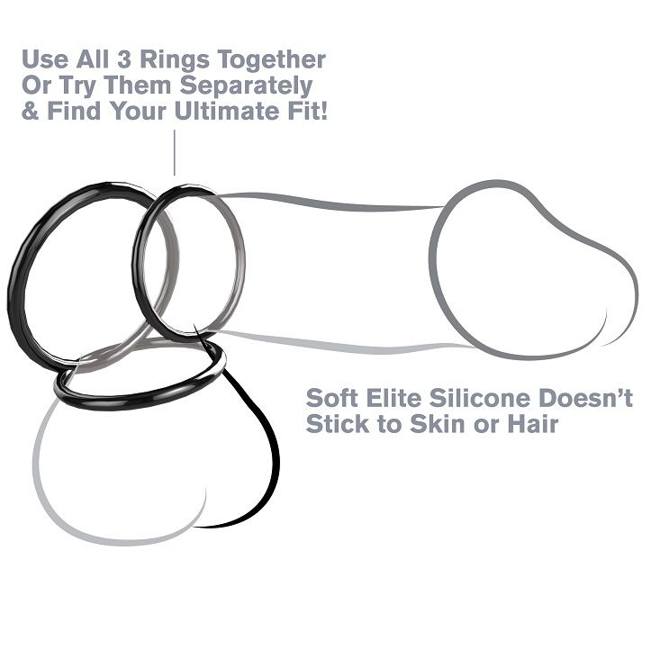 Kit de trois anneaux de contention en silicone — FANTASY C-RINGZ