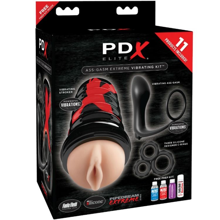 Kit de stimulation prostatique ass-gasm avec stroker et anneau vibrant — PDX ELITE