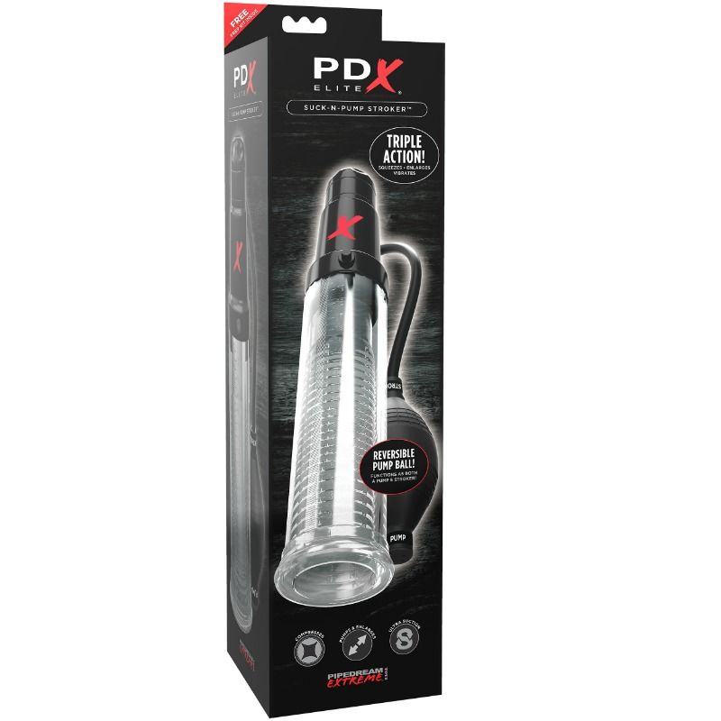 Masturbateur vibrant double action pompe et succion — PDX ELITE