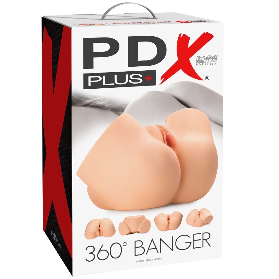 Masturbateur réaliste double orifice 360° — PDX PLUS+